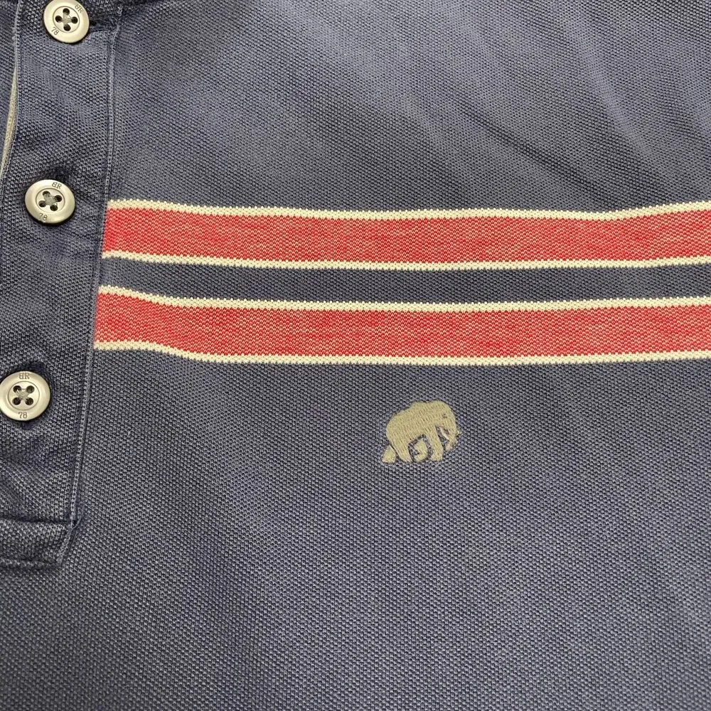 Banana Republic Striped Chest Polo Shirt Mens XL Blue Short Sleeve Casual Preppy